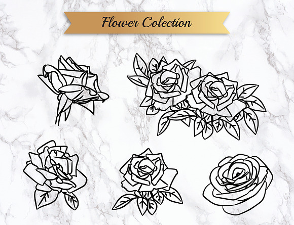 Rose Geometric Frame in Illustrations - product preview 2