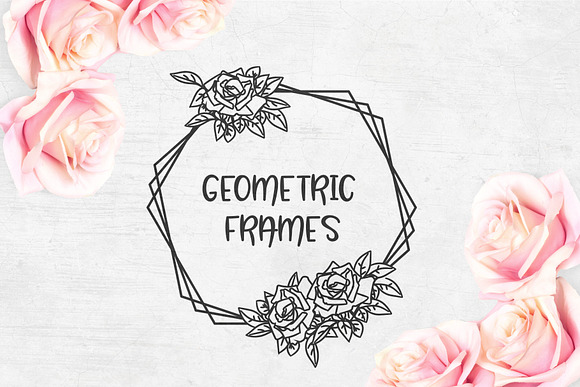 Rose Geometric Frame in Illustrations - product preview 4