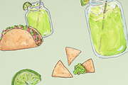 Watercolor Tacos & Margaritas