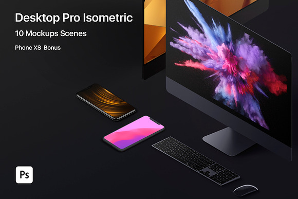 Desktop Pro 10 Isometric Mockups in Mobile & Web Mockups - product preview 44