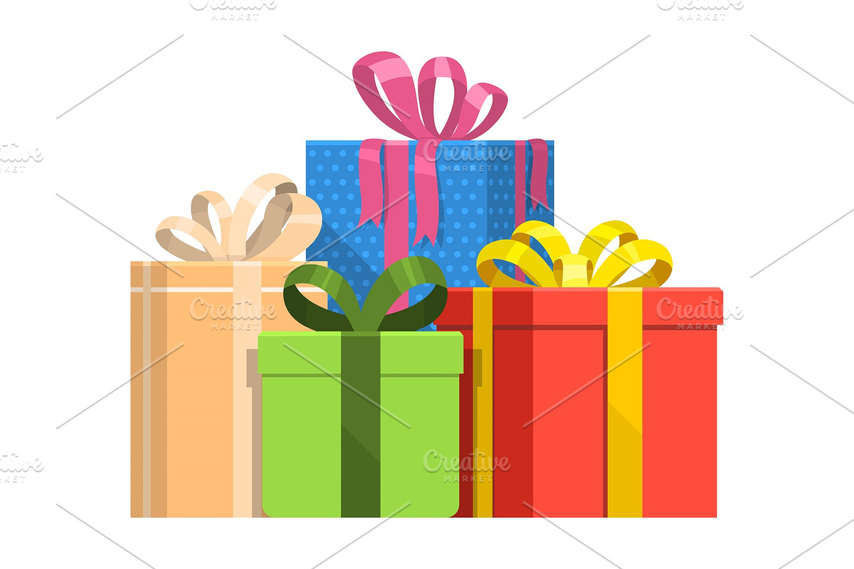 Gift box vector present packs for in Objects - product preview 8