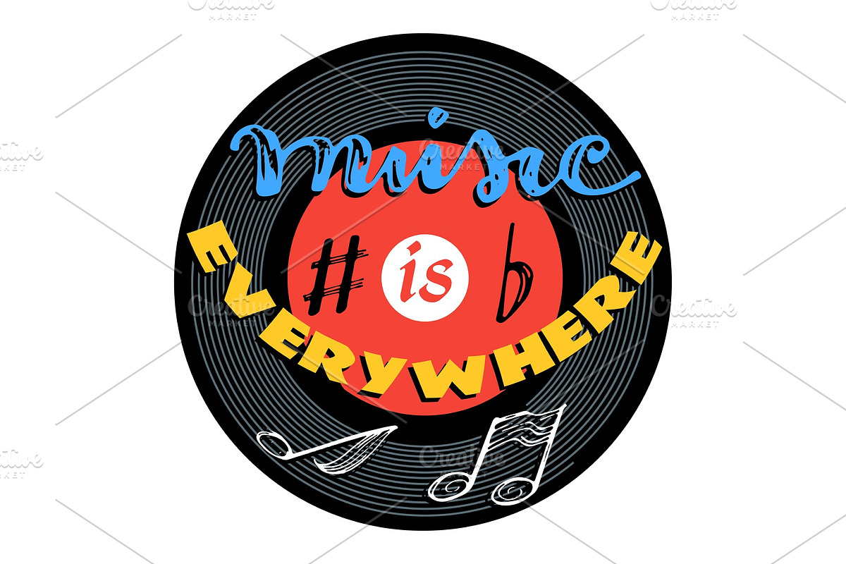 Music lettering vector musical in Textures - product preview 8