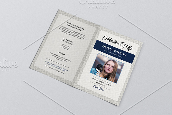 Funeral Program Template - V906 in Brochure Templates - product preview 1