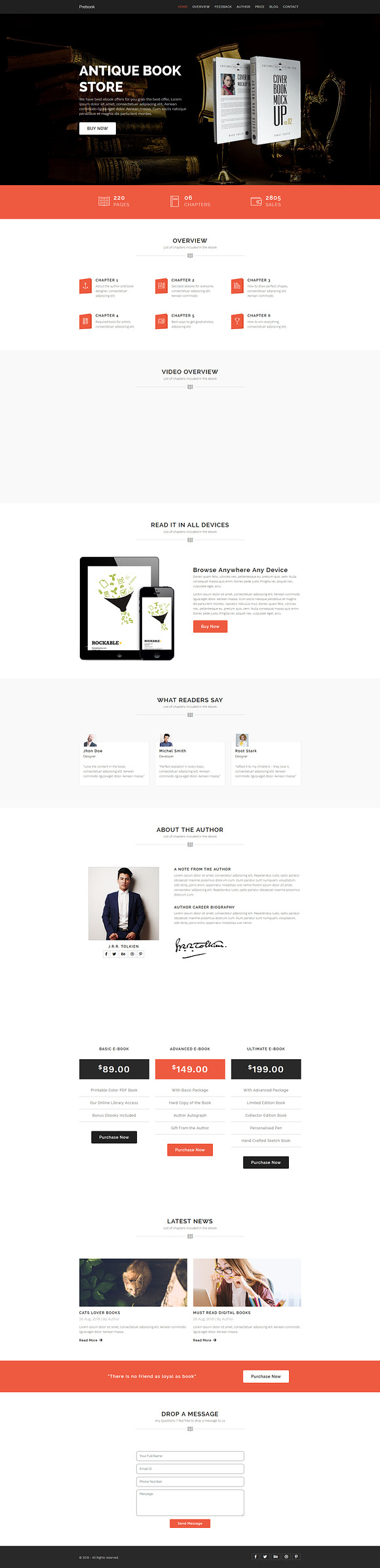 Prebook - eBook Landing Page in Bootstrap Themes - product preview 1