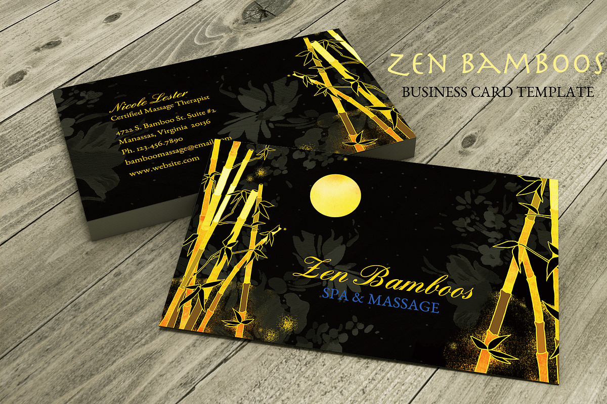 Zen Bamboos Business Cards in Business Card Templates - product preview 8