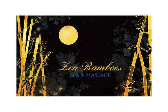 Zen Bamboos Business Cards in Business Card Templates - product preview 1