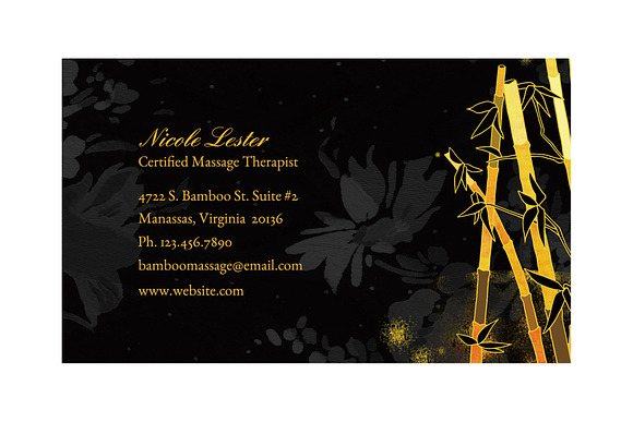 Zen Bamboos Business Cards in Business Card Templates - product preview 2