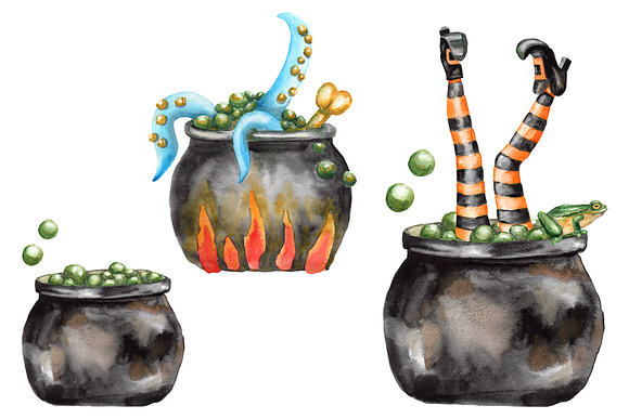 Watercolor Halloween set in Illustrations - product preview 2