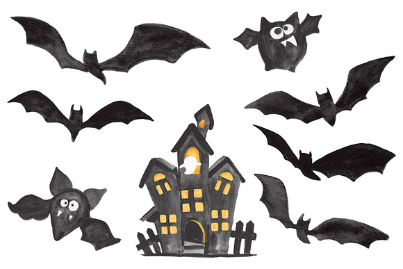Watercolor Halloween set in Illustrations - product preview 5
