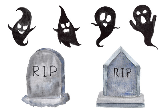 Watercolor Halloween set in Illustrations - product preview 6