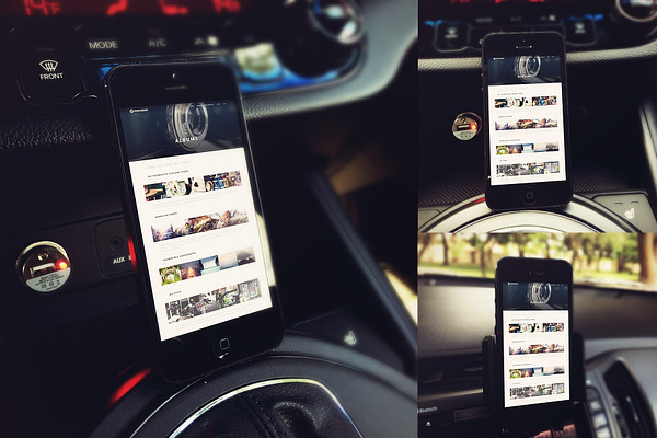 Smart Phone in SUV Mockup Templates