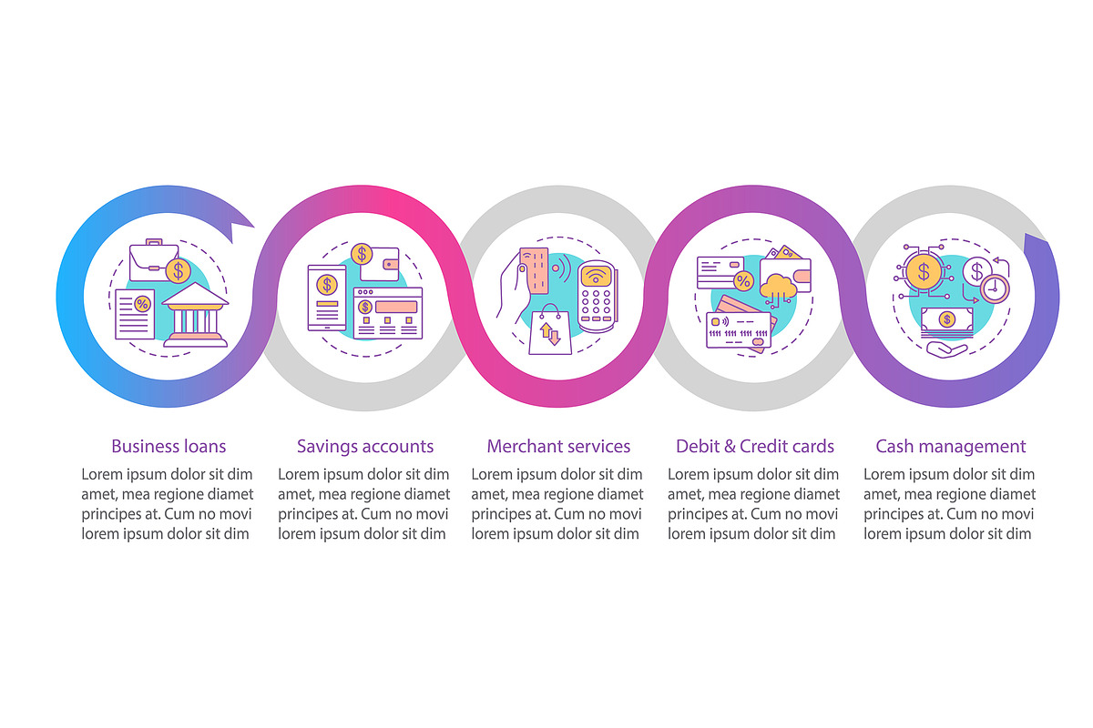 Banking services vector infographic in Web Elements - product preview 8