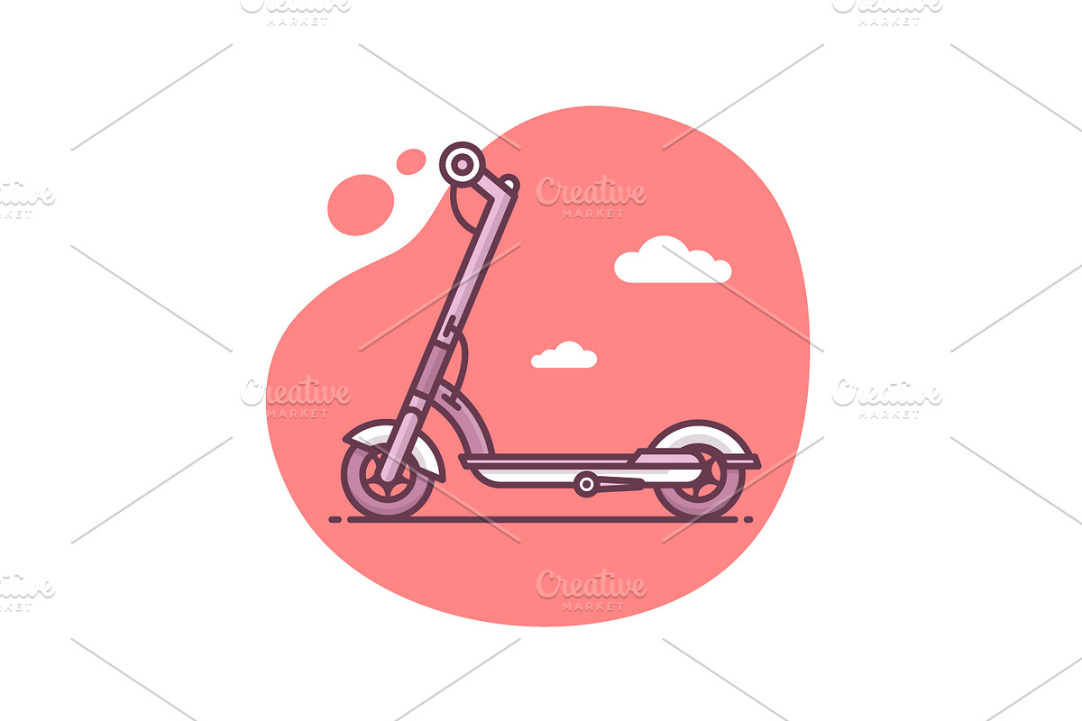 Electric Scooter in Illustrations - product preview 8