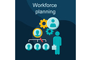 Workforce planning flat concept icon