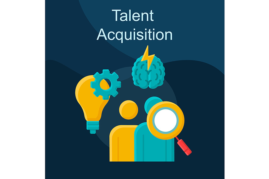 Talent acquisition flat concept icon