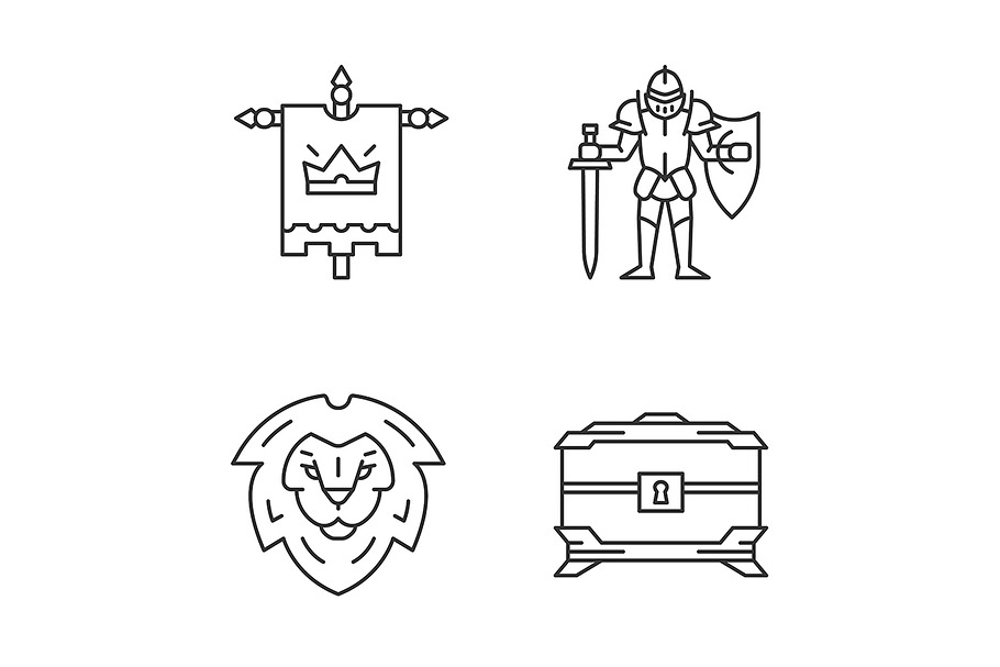 Meddieval linear icons set in Icons - product preview 8