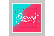 Spring sale promo posts mockup