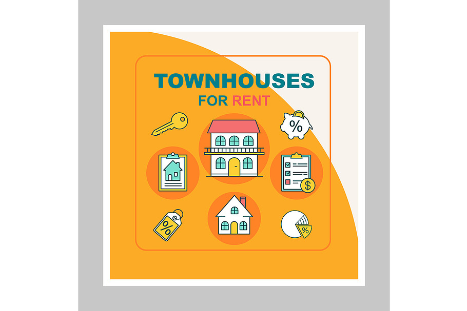Townhouses for rent post mockup in Social Media Templates - product preview 8