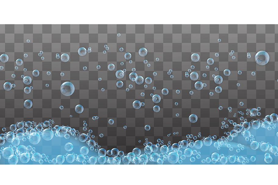 Transparent soap foam and bubbles in Illustrations - product preview 8
