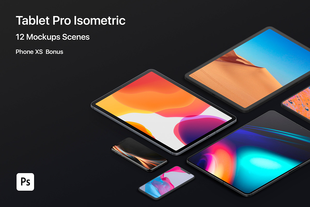 Tablet Pro 2018 - 12 Mockups in Mobile & Web Mockups - product preview 8
