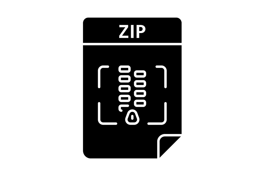 ZIP file glyph icon in Icons - product preview 8