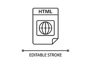 HTML file format linear icon