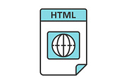HTML file format color icon