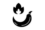 Hot pepper glyph icon