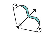 Bow and arrows color icon