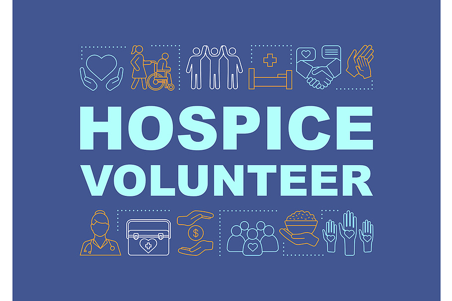 Hospice, hospital volunteer banner in Icons - product preview 8