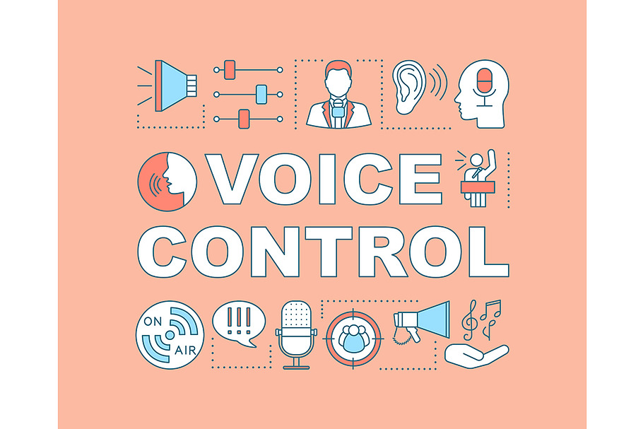 Voice control word concepts banner in Icons - product preview 8