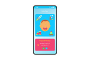 Baby diary smartphone interface