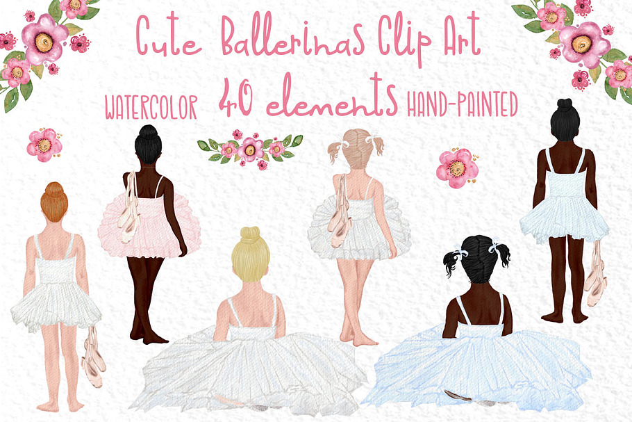 Cute Ballerina Clipart, Ballet dance in Illustrations - product preview 8