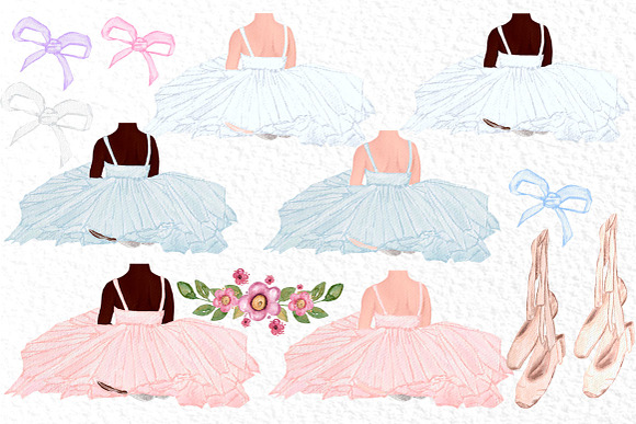Cute Ballerina Clipart, Ballet dance in Illustrations - product preview 2