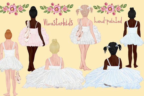 Cute Ballerina Clipart, Ballet dance in Illustrations - product preview 4