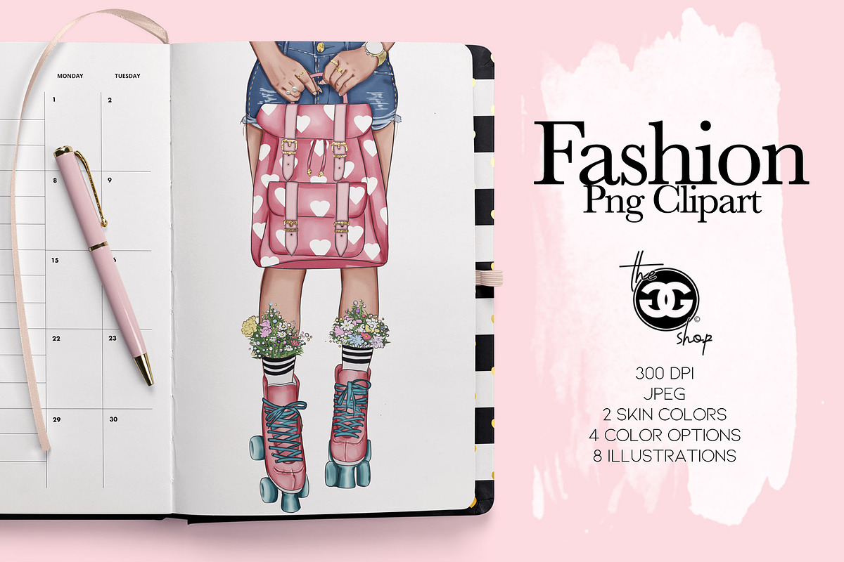 Fashion Png Planner Clipart in Illustrations - product preview 8