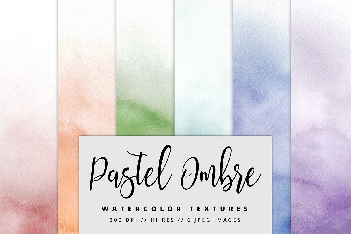 Pastel Ombre Watercolor Texture Pack in Textures - product preview 8