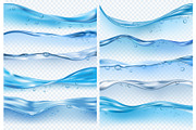 Wave realistic splashes. Liquid