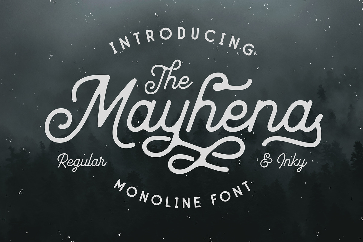 Mayhena Monoline Font in Script Fonts - product preview 8