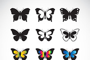 Vector group of butterflies design.