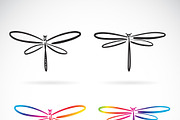Hand drawn doodle style dragonfly.