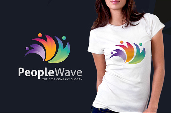 People Wave in Logo Templates - product preview 2