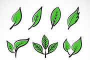 Vector leaves icon set. leaf logo.