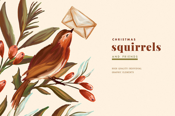 Christmas Squirrels & Winter Scenes in Illustrations - product preview 1