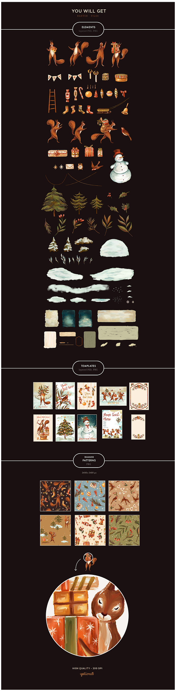 Christmas Squirrels & Winter Scenes in Illustrations - product preview 9