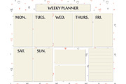 Weekly planner. Cute page for