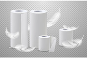 Realistic vector toilete paper and