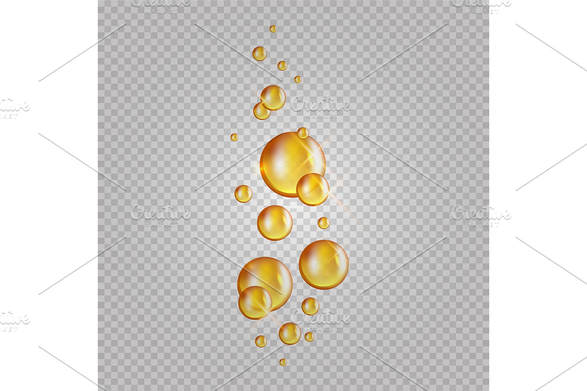 Gold oil bubbles. Vector blink in Graphics - product preview 8