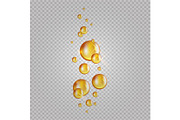 Gold oil bubbles. Vector blink