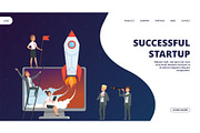Startup landing page. Vector